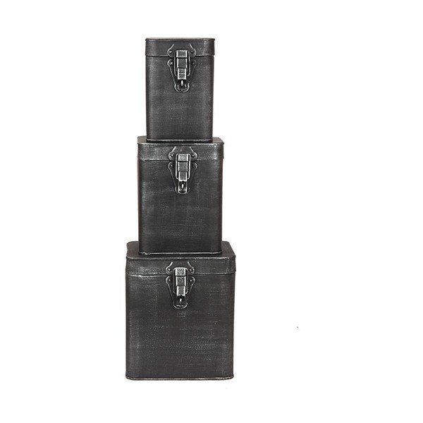Čierna kovová úložná dóza LABEL51, výška 17 cm-image-1