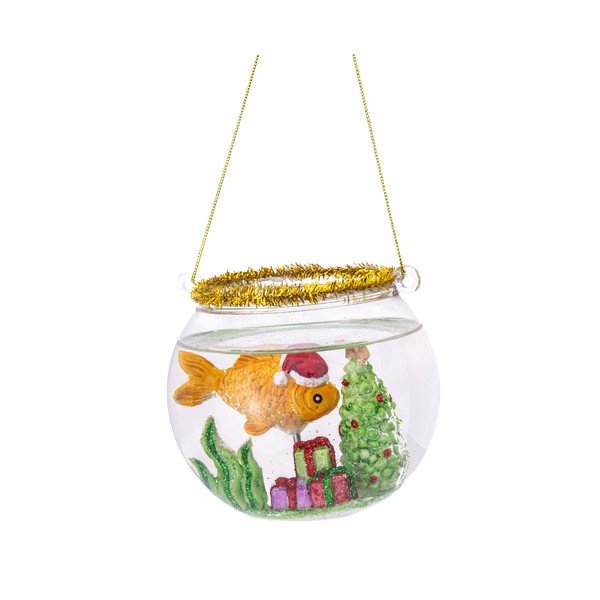 Sklenená ručne vyrobená vianočná guľa ø 8 cm Fish Bowl – Sass & Belle