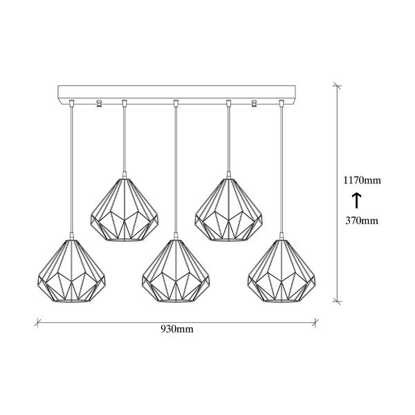 Čierne závesné svietidlo s kovovým tienidlom Diamond – Opviq lights-image-4