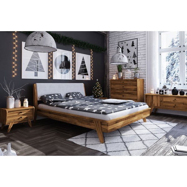 Dvojlôžková posteľ z dubového dreva 200x200 cm Retro 1 - The Beds-image-3