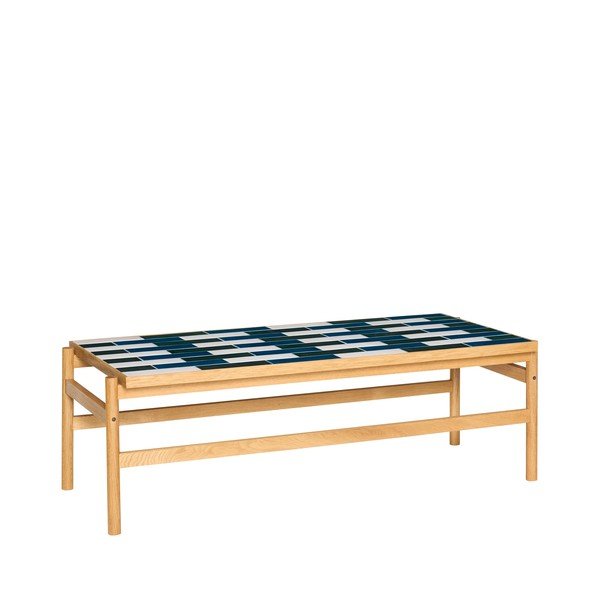 Čierno-biely/v prírodnej farbe konferenčný stolík v dekore duba 61x132 cm Motif – Hübsch