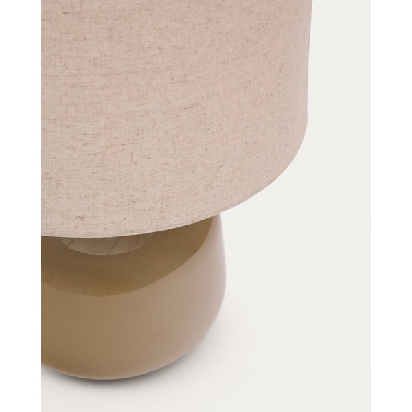 Béžová keramická stolová lampa s textilným tienidlom (výška 40 cm) Tay – Kave Home-image-4