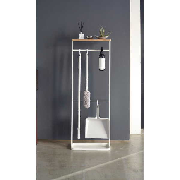 Biely stojan na dáždniky s drevenou policou Yamazaki Tower-image-1