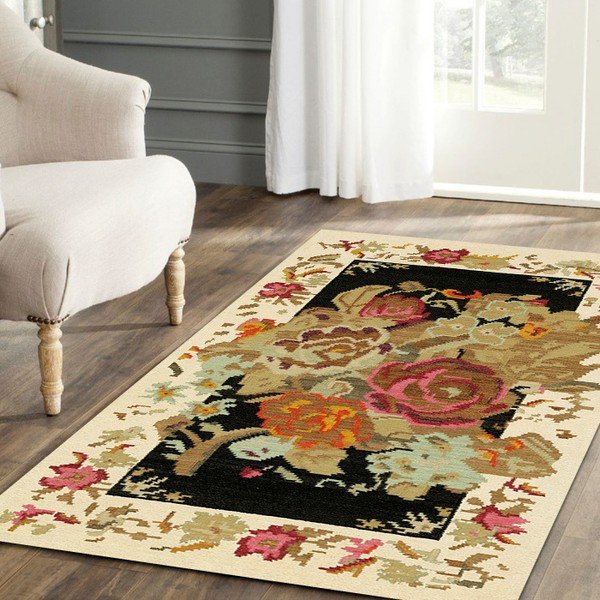 Svetlý koberec Kate Louise Flowered, 110 × 160 cm-image-1