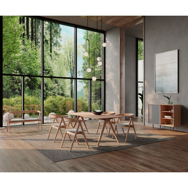 Čierna/hnedá jedálenská stolička z dubového dreva Ava – Gazzda-image-1