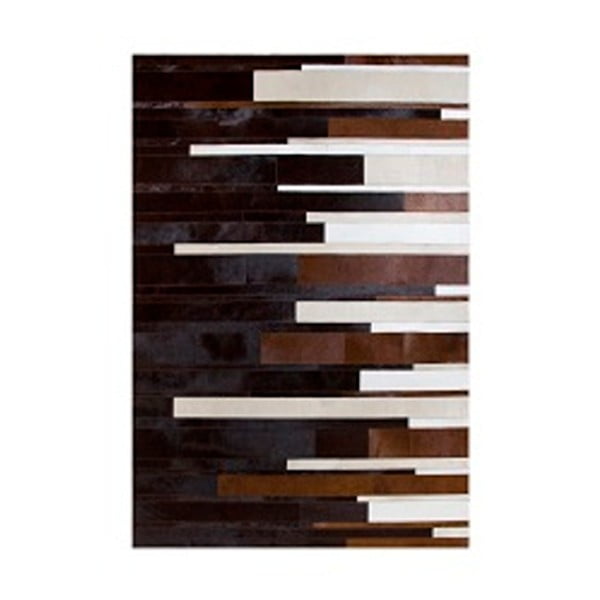 Hnedý koberec z pravej kože Pipsa Diffused, 120 × 180 cm