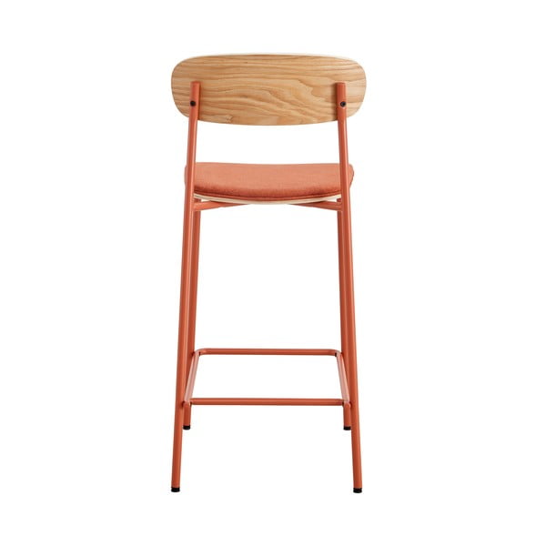 Barové stoličky v súprave 2 ks v červeno-prírodnej farbe (výška sedadla 66 cm) Adriana – Marckeric-image-3