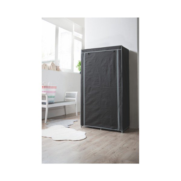 Čierna textilná šatníková skriňa Compactor Wardrobe Organized-image-1