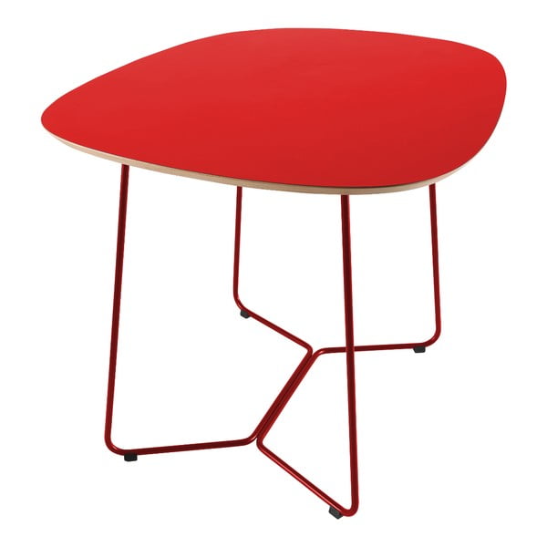 Červený stôl s kovovými nohami IKER Maple X