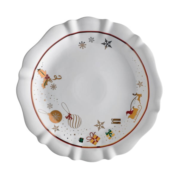 Biely porcelánový tanier s vianočným motívom Brandani Alleluia, ⌀ 30 cm
