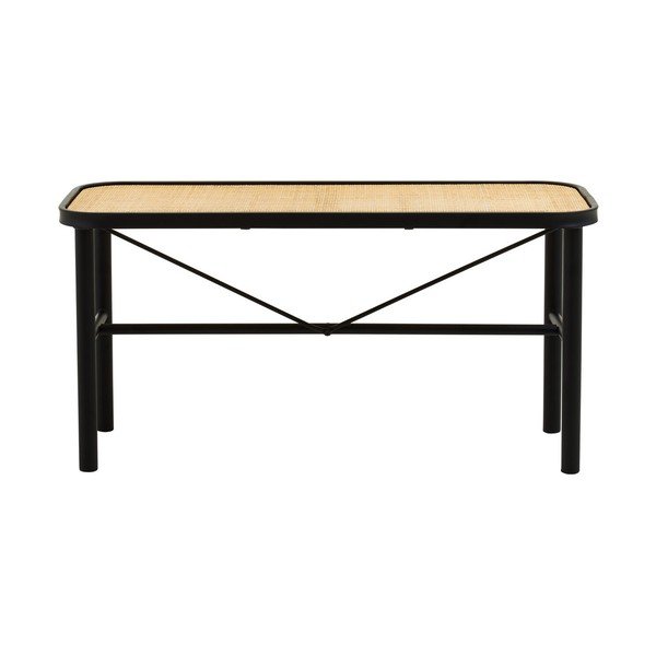 Čierna/v prírodnej farbe ratanová lavica Depok – Premier Housewares-image-2