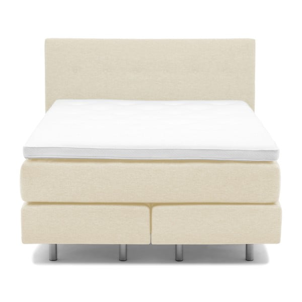 Krémová boxspring posteľ Vivonita Lando, 200 x 200 cm-image-2