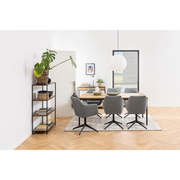 Knižnica v dekore duba v čierno-prírodnej farbe 77x114 cm Seaford – Actona-image-1