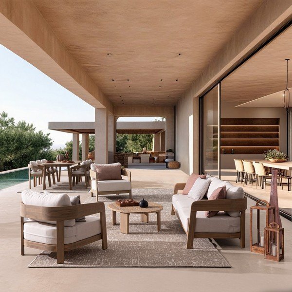 Drevené záhradné kreslo v prírodnej farbe Pablo – Bizzotto-image-1