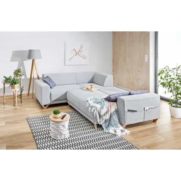 Svetlosivá rozkladacia/s úložným priestorom rohová pohovka (ľavý roh/do L) Classy Sophie – Miuform-image-4