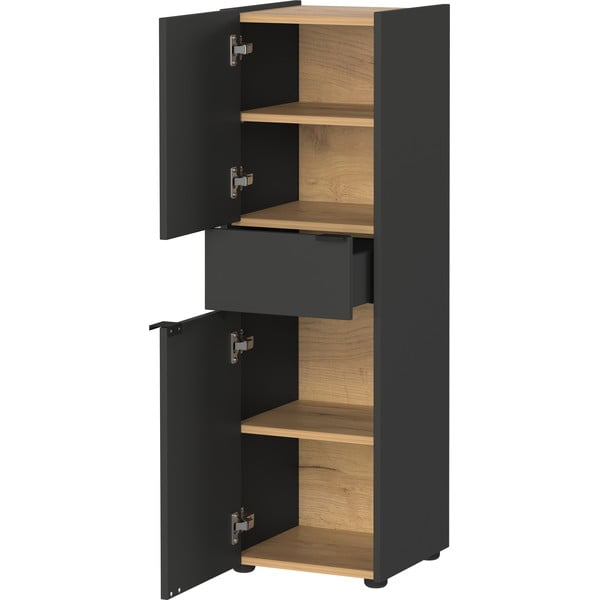 Antracitová vysoká kúpeľňová skrinka 34x111 cm Forano – Germania-image-2