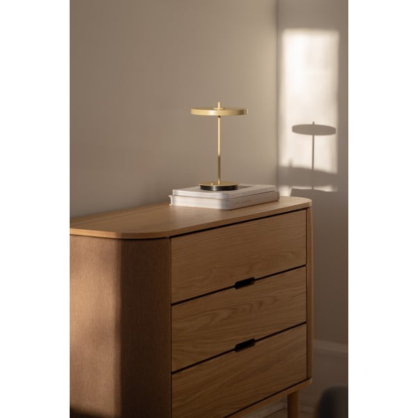 Svetložltá kovová LED stolová lampa s kovovým tienidlom (výška 31 cm) Asteria Move – UMAGE-image-3