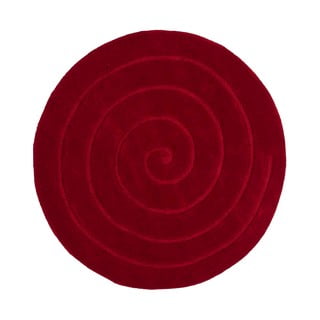 Rubínovočervený vlnený koberec Think Rugs Spiral, ⌀ 180 cm