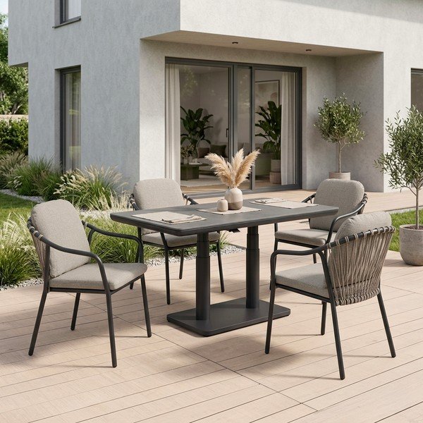 Svetlohnedá kovová záhradná stolička Edvige – Bizzotto-image-1