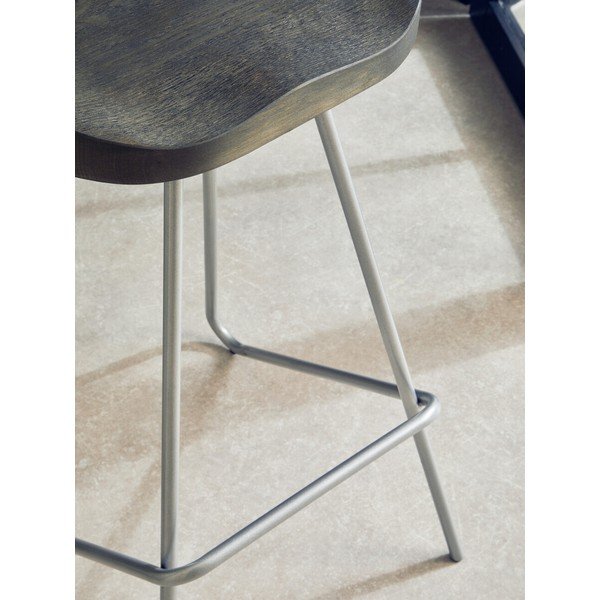 Barová stolička z brestového dreva v striebornej farbe/v prírodnej farbe (výška sedadla 78 cm) District – Premier Housewares-image-3