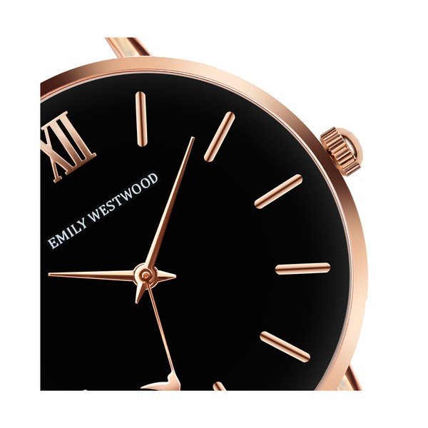 Dámske hodinky s remienkom z antikoro ocele vo farbe ružového zlata Emily Westwood Estrella-image-2