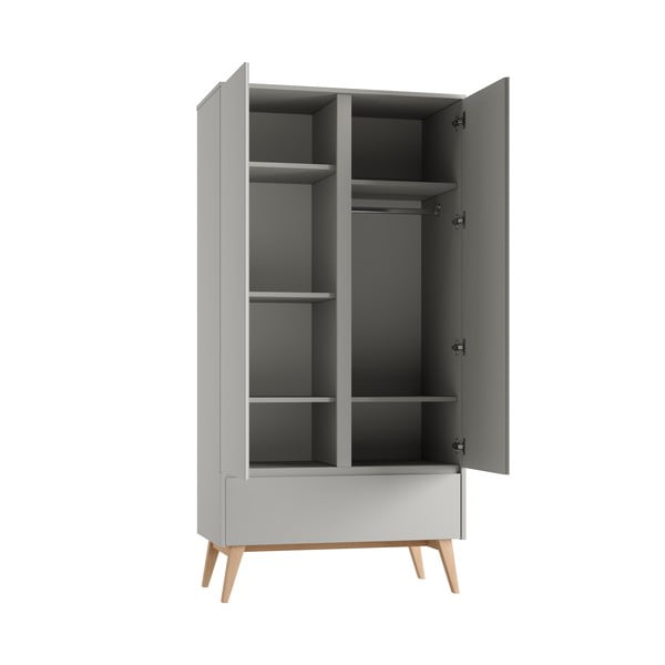 Sivá detská šatníková skriňa 100x52,5 cm Swing – Pinio-image-1