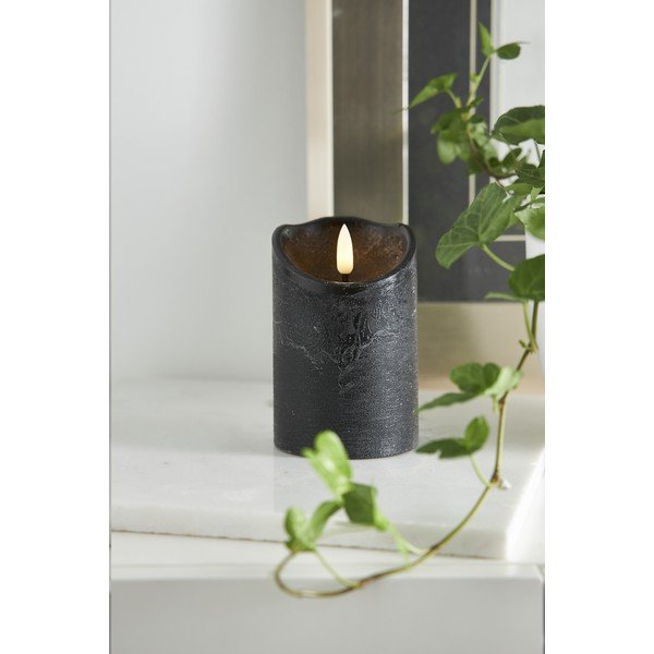 Čierna vosková LED sviečka Star Trading Flamme Rustic, výška 12,5 cm-image-3
