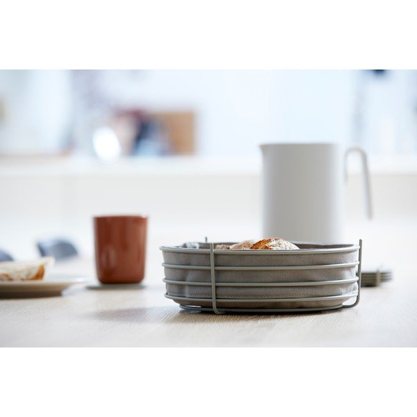 Sivý košík na pečivo s bavlnenou vložkou Zone Singles-image-2