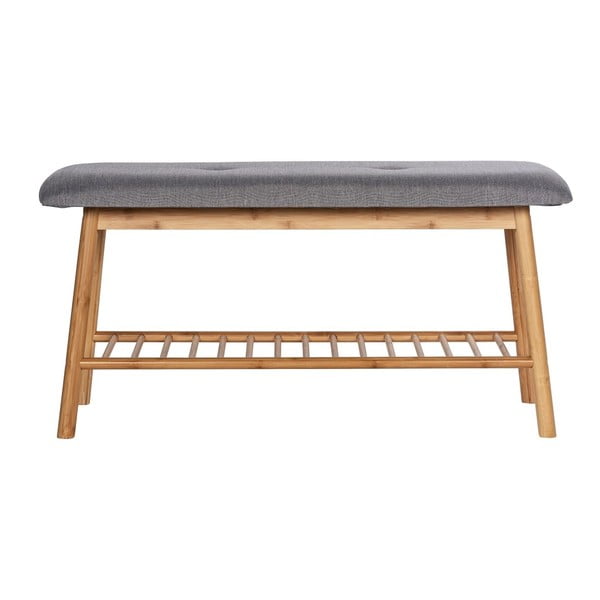 Sivo-hnedá bambusová skrinka na topánky s lavicou Bahari – Wenko-image-2