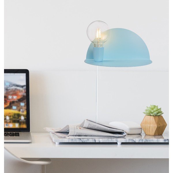 Modré nástenné svietidlo s poličkou Homemania Decor Shelfie-image-1