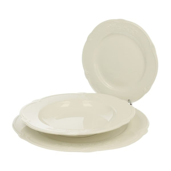 18-dielny biely porcelánový set jedálenského riadu Duo Gift Luxury