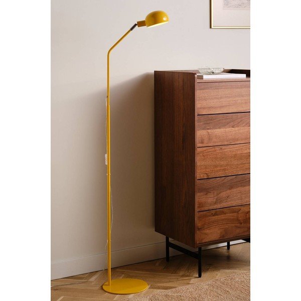 Žltá kovová stojacia lampa s ohýbateľnou konštrukciou (výška  146 cm) Lincon – Jotex-image-1