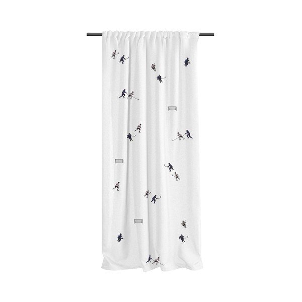 Biely detský záves z bavlneného saténu 110x250 cm Ice Hockey – Butter Kings