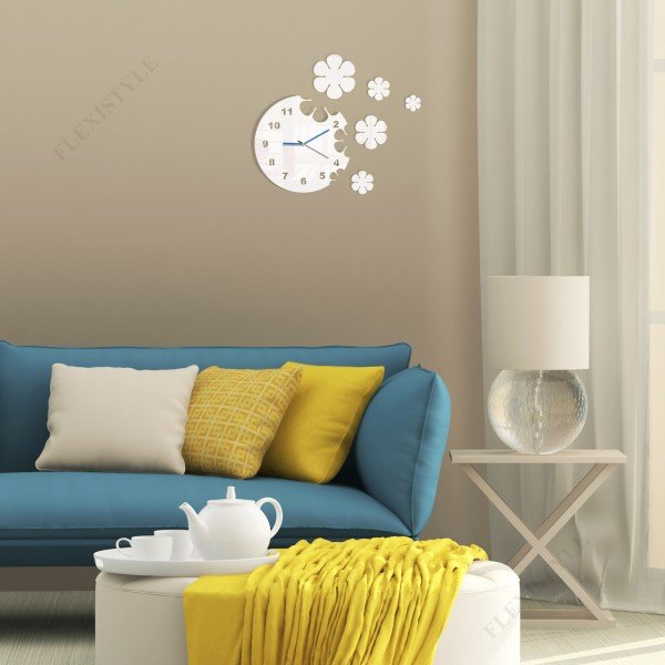Hodiny z plexiskla Flowers Brown-image-1