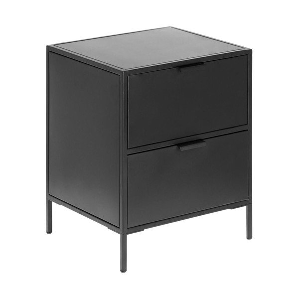 Čierny oceľový nočný stolík Shantay – Kave Home-image-2