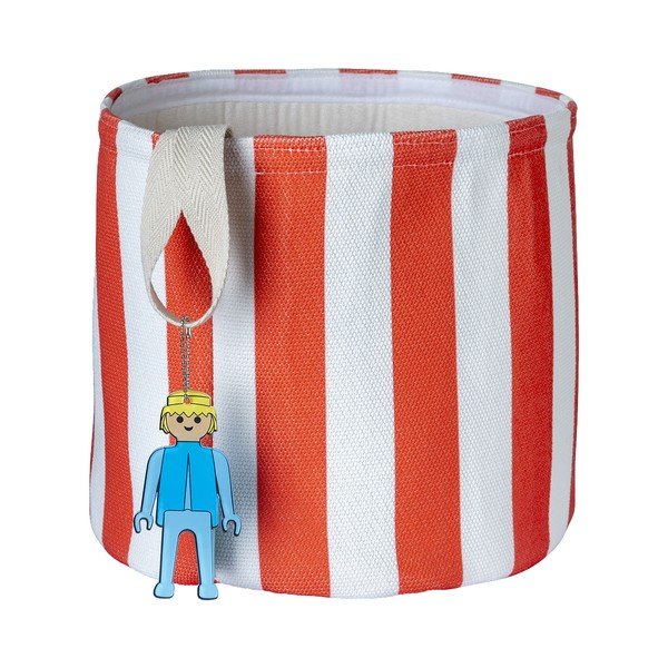 Červený látkový detský kôš na hračky ø 30x28 cm Stripes – Playmobil