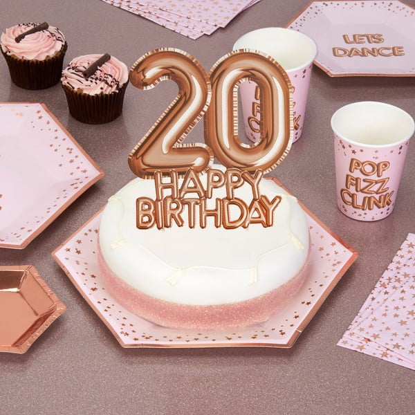 Papierová dekorácia na tortu s číslom 20 Neviti Glitz & Glamour
