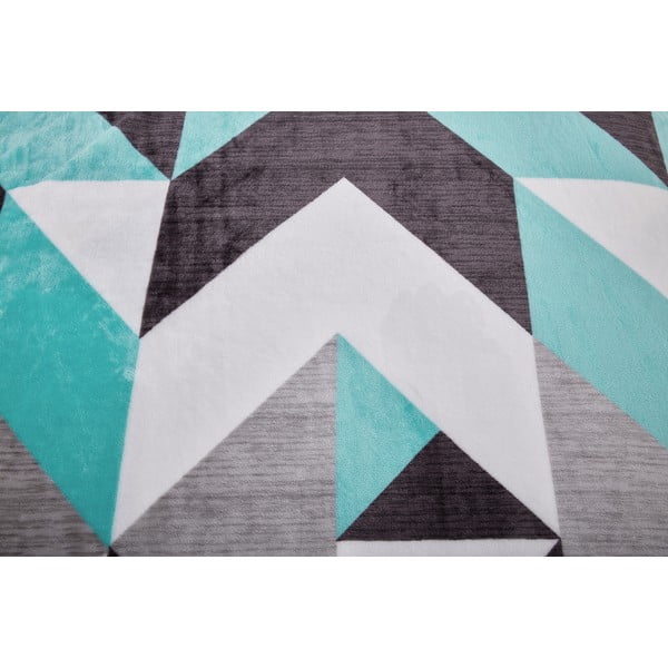 Sivo-tyrkysové obliečky na jednolôžko z mikroplyšu 140x200 cm Abstract – My House-image-4