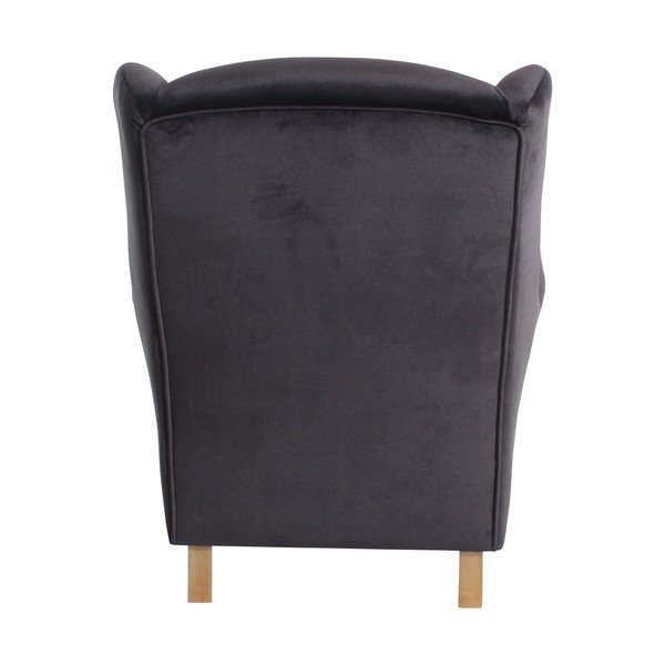 Antracitovosivé kreslo ušiak Max Winzer Lorris Velour Anthracite-image-4
