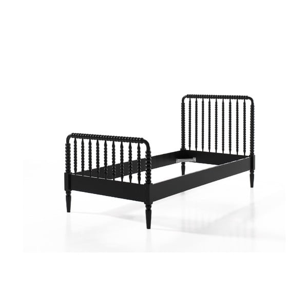 Čierna detská posteľ Vipack Alana, 90 × 200 cm