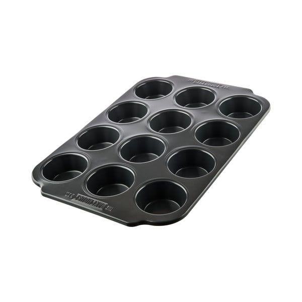 Čierna forma na 12 muffinov s nepriľnavým povrchom Bakehouse Panem
