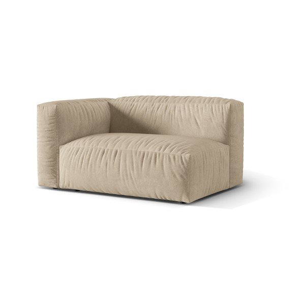 Béžový zamatový modul pohovky (ľavý roh) Martina – Micadoni -image-1