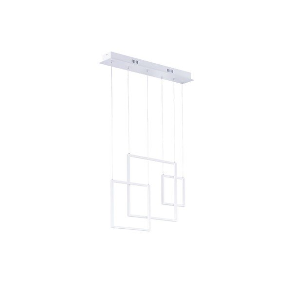 Biele kovové závěsné LED svietidlo Trio Tucson, 150 cm