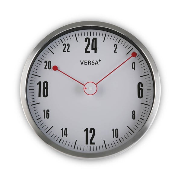 Sivé guľaté nástenné hodiny Versa Silly, ø 30 cm