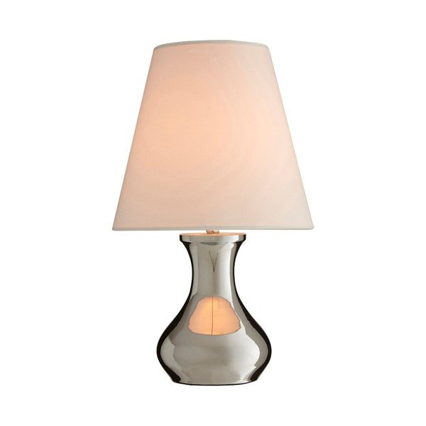 Krémovobiela/v striebornej farbe kovová stolová lampa s textilným tienidlom (výška  36 cm) Nell – Premier Housewares-image-1