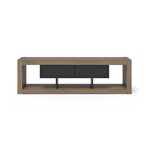 Hnedo-čierny TV stolík v dekore orecha 175x52 cm Nara – TemaHome