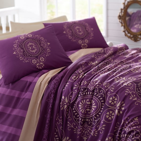 Obliečky s prestieradlom Ottoman Purple, 160x220 cm