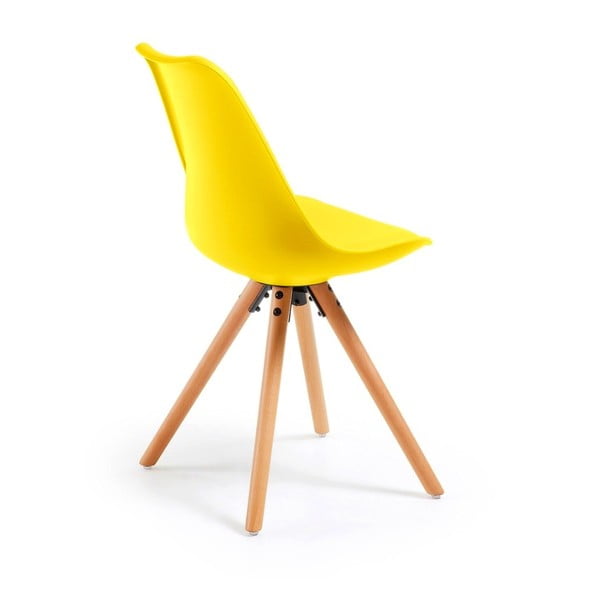 Žltá stolička s bukovými nohami Bonami Essentials Lumos-image-1