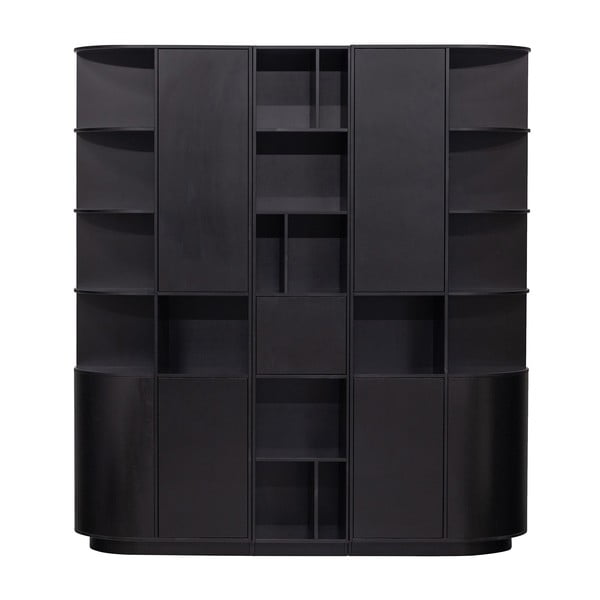 Čierna modulárna knižnica z borovicového dreva 196x210 cm Finca – WOOOD