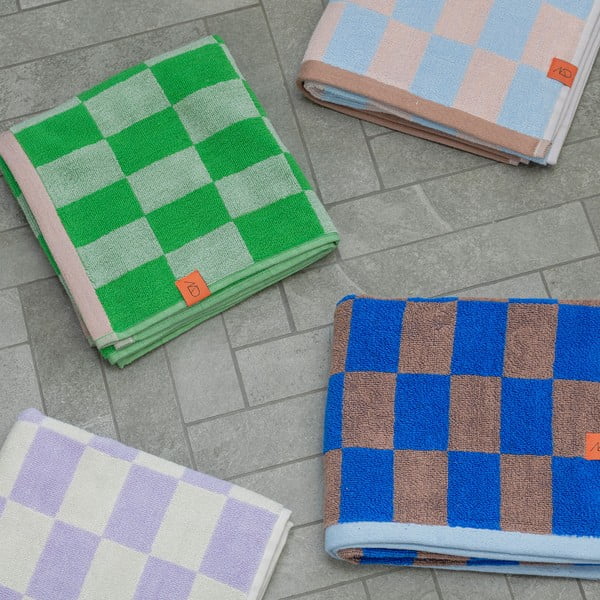 Modro-ružové uteráky z bio bavlny v súprave 2 ks 40x55 cm Retro - Mette Ditmer Denmark-image-3